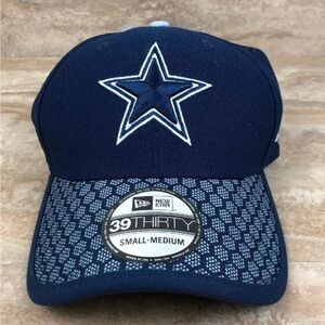 Dallas Cowboys New Era 39Thirty Official Sidelines FlexFit S/M Blue Cap Hat
